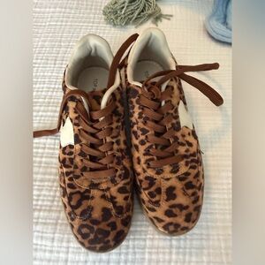 Leopard Print Sneakers with Brown Accents